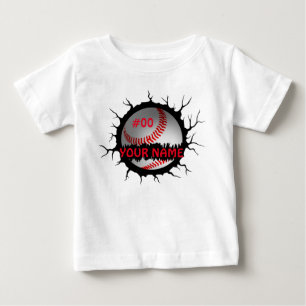 Baseball Logo, Baseball Custom Name, Baseball Gift Baby T-Shirt