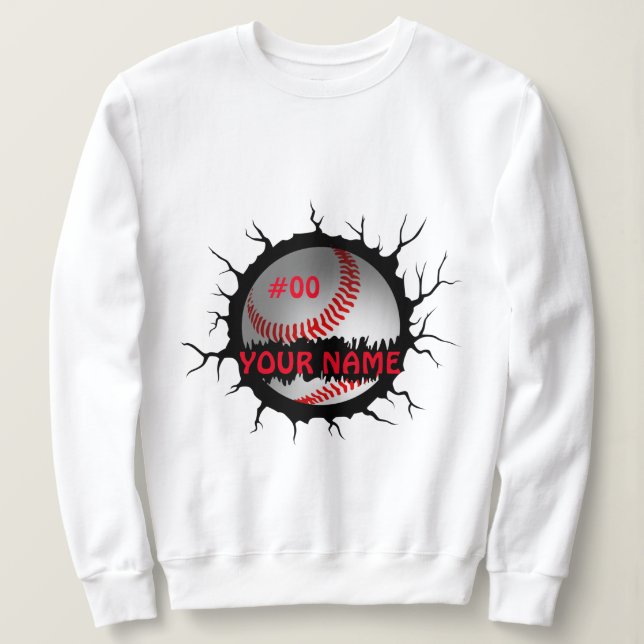 Baseball Logo, Baseball Custom Name, Baseball Gift Sweatshirt (Design Front)