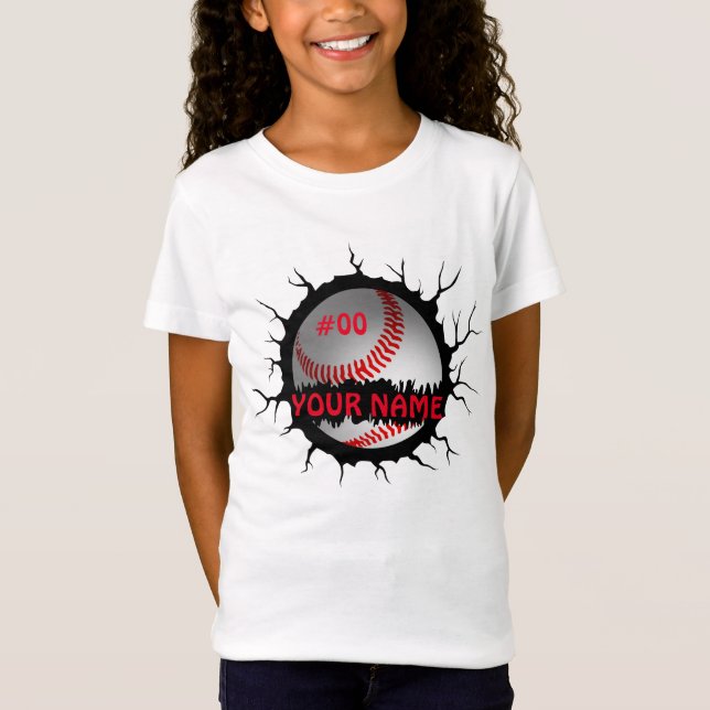 Baseball Logo, Baseball Custom Name, Baseball Gift T-Shirt (Front)