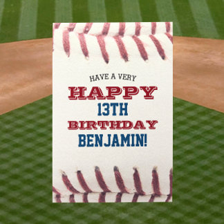 Baseball Look Add Your Name and Year Birthday Card