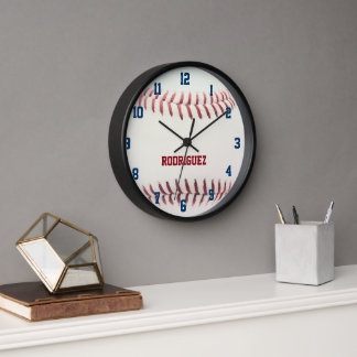 Baseball Look Personalised Wall Clock
