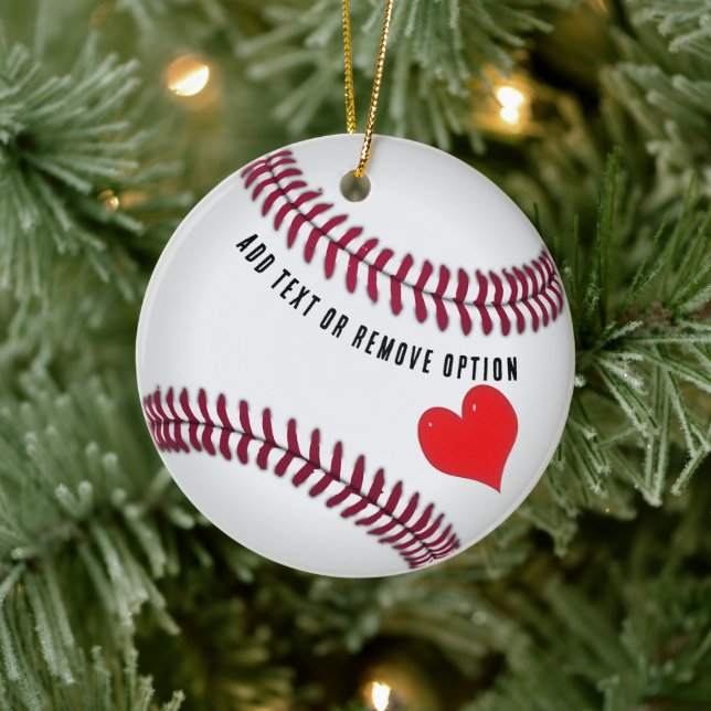 Baseball Love Christmas Ceramic Tree Decoration (Tree)