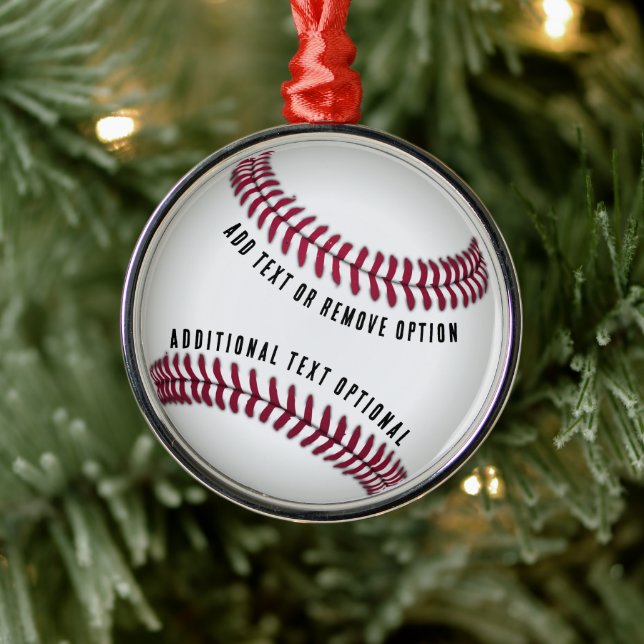 Baseball Love Christmas Metal Tree Decoration (Tree)