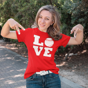 Baseball LOVE Cute Women's Sports Mum T-Shirt