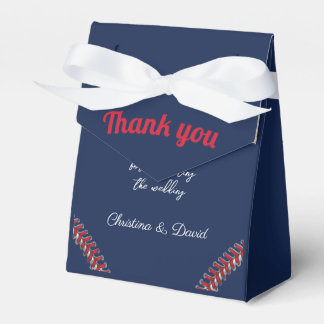 Baseball Love Dark Navy Sports Wedding Favour Box