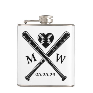 Baseball Love Hip Flask