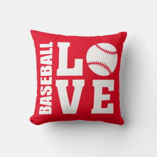 Baseball Love Red Cushion