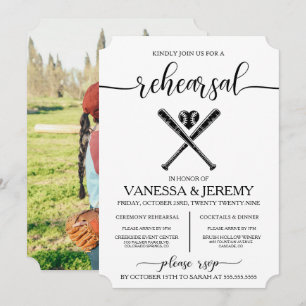 Baseball Love Rehearsal Dinner Invitation