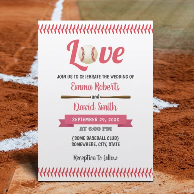Baseball Love Sports Theme Wedding Invitation (Creator Uploaded)