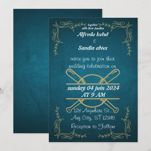 Baseball love sports Theme Wedding Invitations