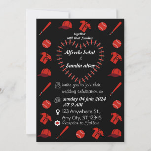 Baseball love sports Theme Wedding Invitations