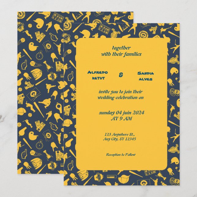 Baseball  love sports Theme Wedding Invitations (Front/Back)