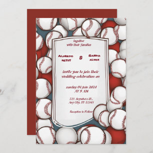Baseball love sports Theme Wedding Invitations