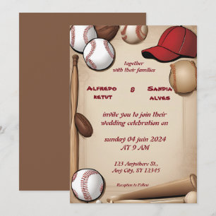 Baseball  love sports Theme Wedding Invitations