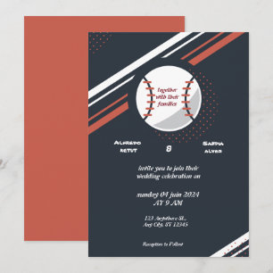 Baseball love sports Theme Wedding Invitations