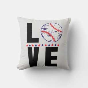 Baseball Love Typography Cushion