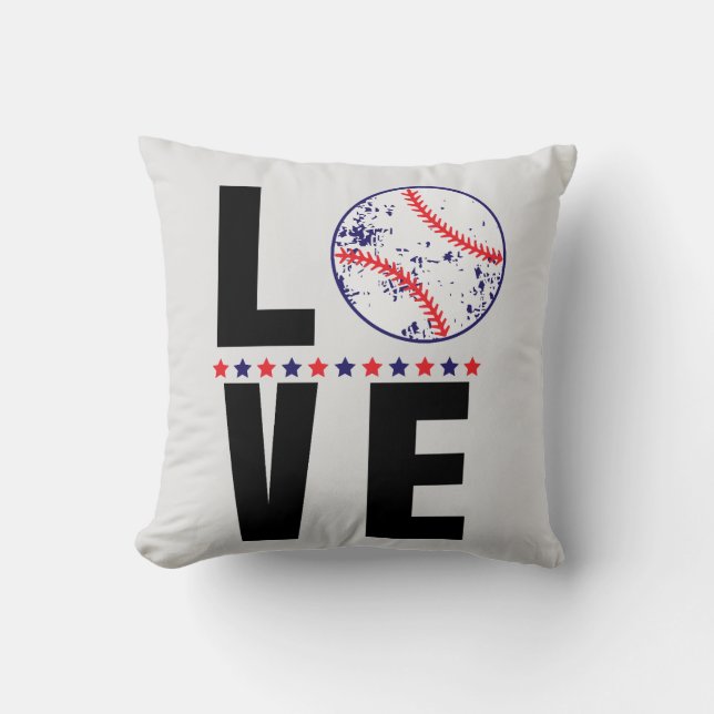 Baseball Love Typography Cushion (Front)