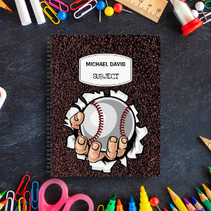  Baseball Lover Custom Personalised Spiral Notebook