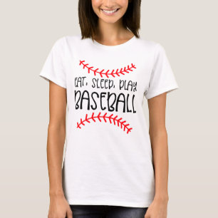 Baseball Lover Eat Sleep Play Mum Dad Softball T-Shirt