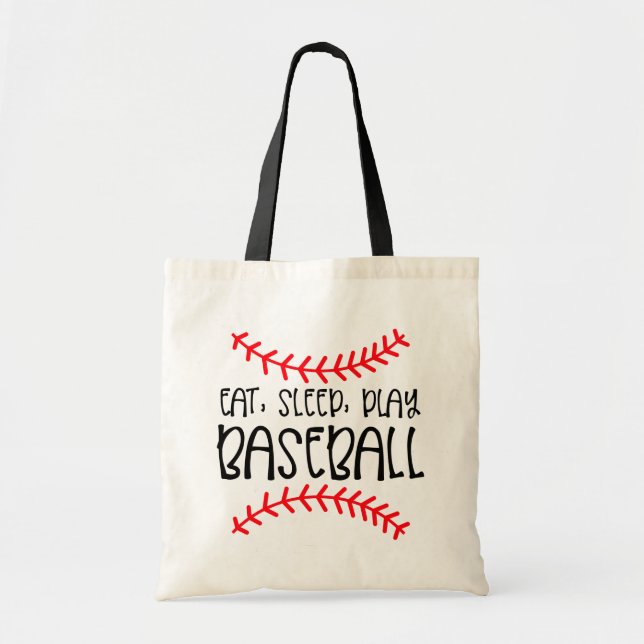 Baseball Lover Eat Sleep Play  Mum Dad Softball Tote Bag (Front)