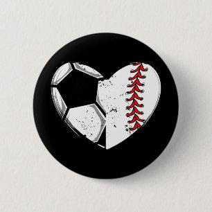 Baseball Lover Heart Soccer Player Gift Team Coach 6 Cm Round Badge