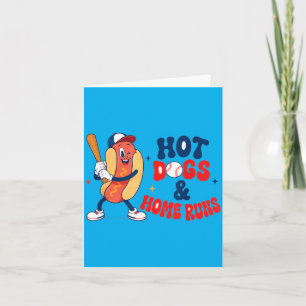 Baseball Lover Hot Dogs Home Runs Sarcastic Game Card