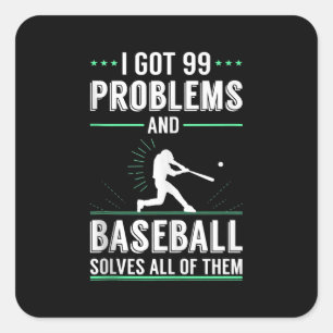 Baseball Lover Novelty Gift For Baseball Fan Square Sticker
