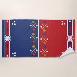 Baseball Lover Personalised Beach Towel