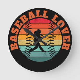 Baseball Lover Round Clock