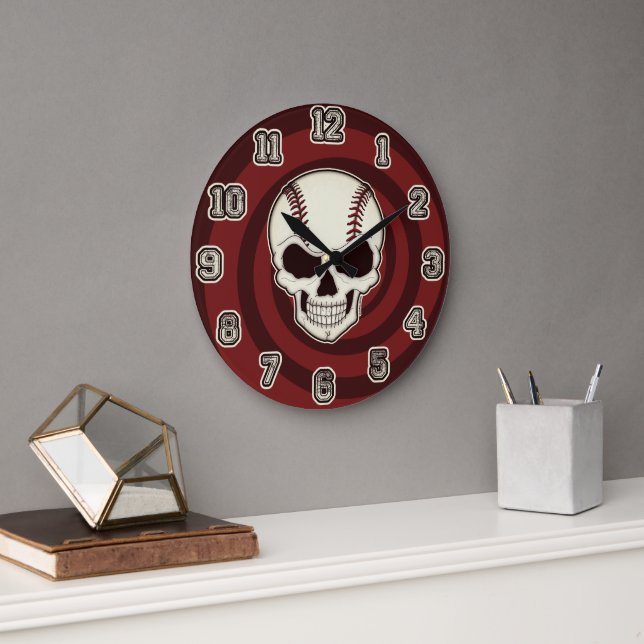 Baseball Lover Til Death Screwball Graphics Large Clock (Office)