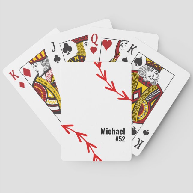 ⚾ Baseball Lovers Name + Jersey Number  Playing Cards (Back)