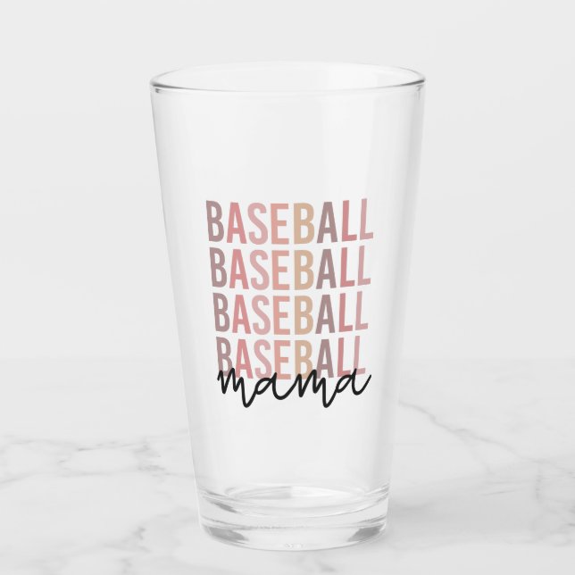 Baseball Mama | Baseball Mum Gifts Glass (Front)