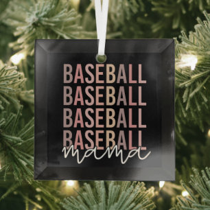 Baseball Mama Baseball Mum Gifts Glass Tree Decoration