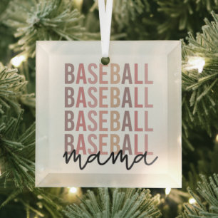 Baseball Mama Baseball Mum Gifts Glass Tree Decoration