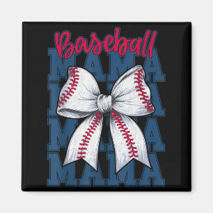 Baseball Mama Coquette Bow Game Day Baseball Mom M Magnet
