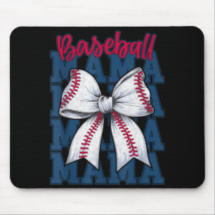 Baseball Mama Coquette Bow Game Day Baseball Mom M Mouse Mat