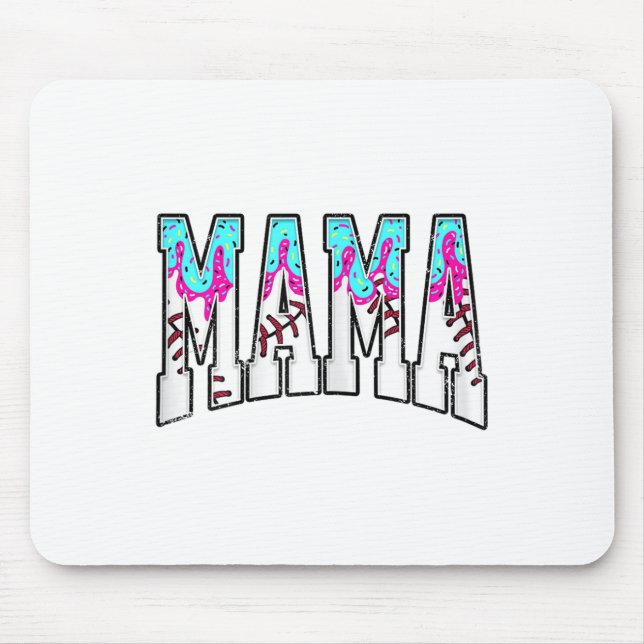 Baseball Mama Coquette Bow Game Day Baseball Mum M Mouse Mat (Front)