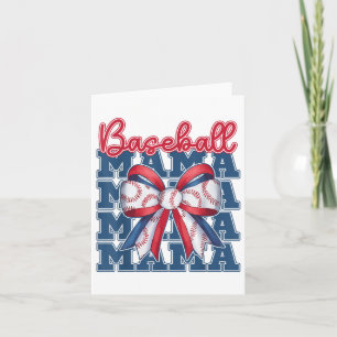 Baseball Mama Coquette Bow Sport Mom Mothers Day  Card