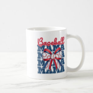 Baseball Mama Coquette Bow Sport Mum Mothers Day Coffee Mug