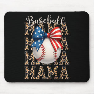 Baseball Mama Game Day Baseball Usa 4th Of July Mo Mouse Mat