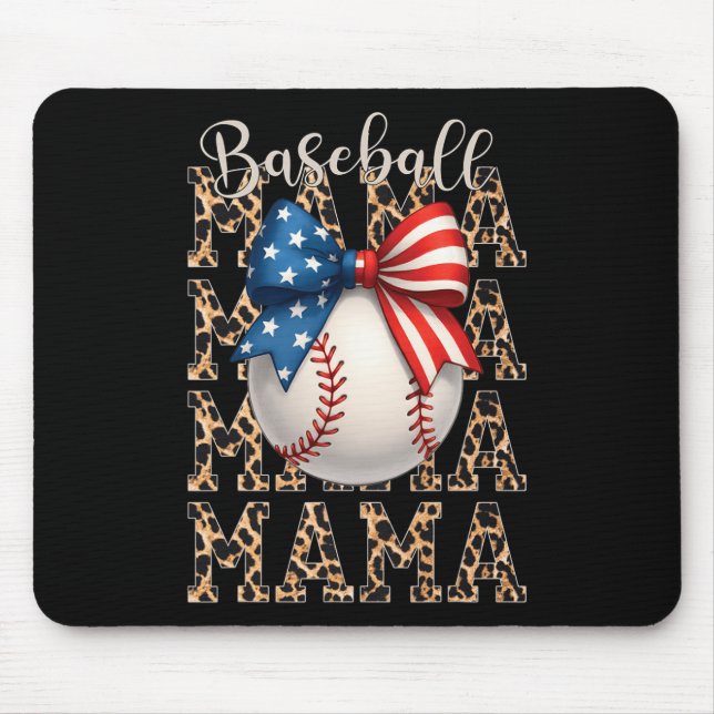 Baseball Mama Game Day Baseball Usa 4th Of July Mo Mouse Mat (Front)