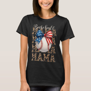 Baseball Mama Game Day Baseball Usa 4th Of July Mo T-Shirt