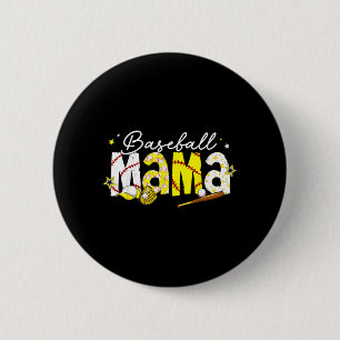 Baseball Mama Game Day for Kids Girl Women Mum 6 Cm Round Badge
