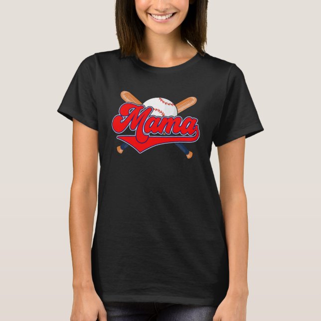 Baseball Mama Grandma Softball Mother s Day Mom Mo T-Shirt (Front)