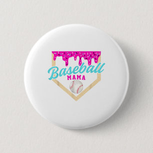Baseball Mama Home Plate Ice Cream Drip With Sprin 6 Cm Round Badge