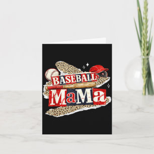 Baseball mama leopard game day baseball season for card