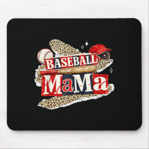 Baseball mama leopard game day baseball season for mouse mat