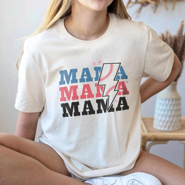 Baseball Mama Shirt, Baseball Mum Shirt, Baseball  T-Shirt (Creator Uploaded)