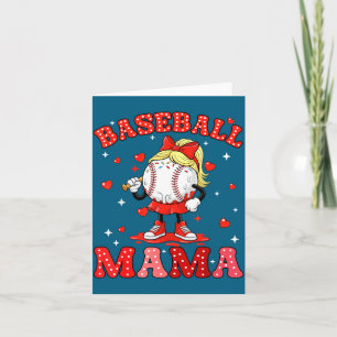 Baseball mama sports mum baseball valentine drip card