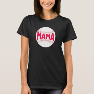 Baseball Mama Women's Softball Ball Vintage Sports T-Shirt